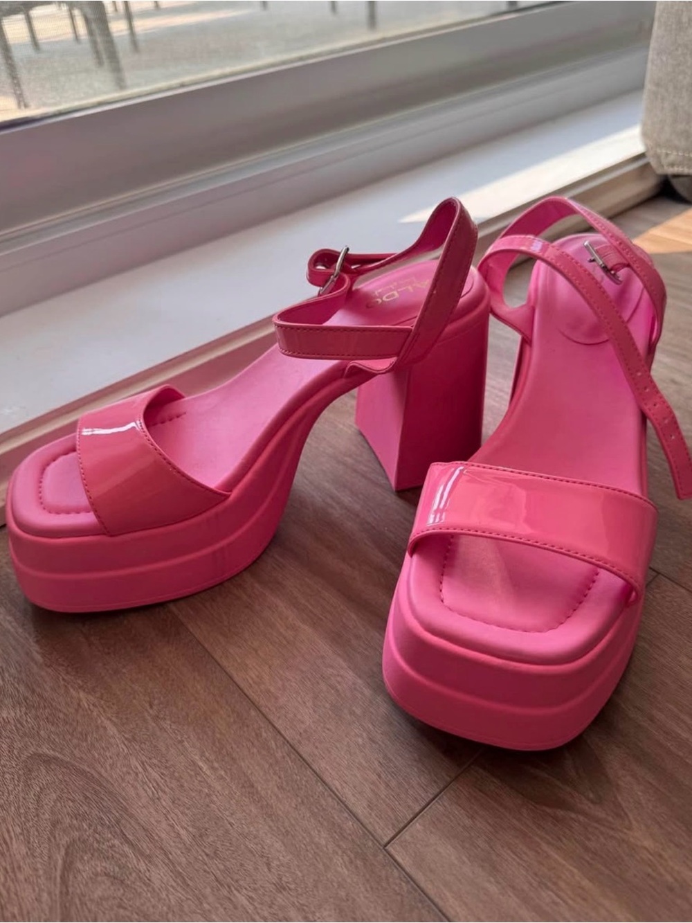 Aldo Pink Platform Block Heel